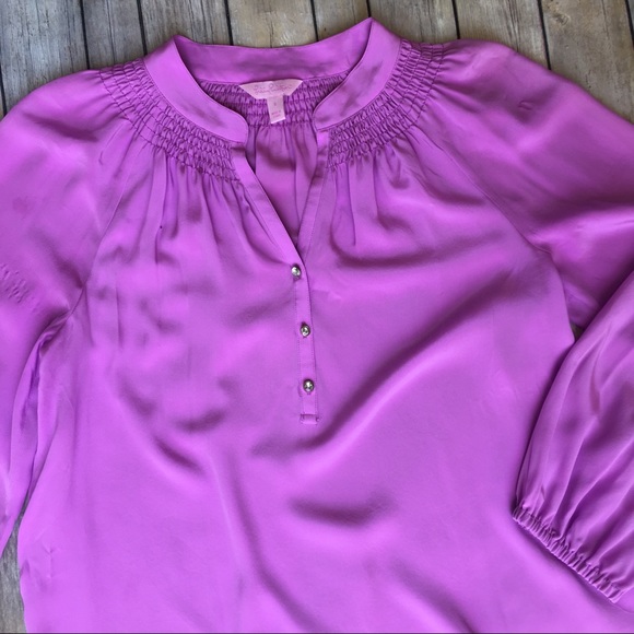 Lilly Pulitzer Tops - Lilly Pulitzer Elsa Silk Top soirée purple